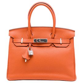 Hermès Orange Clemence Birkin Retourne 30 Orange