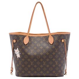Louis Vuitton Marrom Monogram Catogram Neverfull MM Marrom