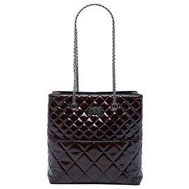 Chanel Brown Quilted Patent Reissue 2.55 Tote Brown Dark brown
