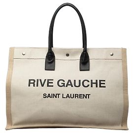 Saint Laurent Beige Large Canvas Rive Gauche Tote Beige