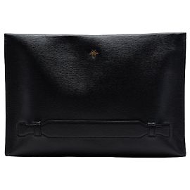 Clutch Dior in pelle nera con ape Nero