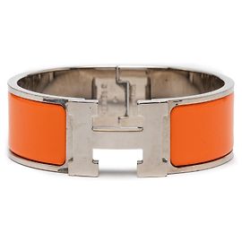 Pulsera Clic Clac H de esmalte ancho rojo Hermès PM Roja