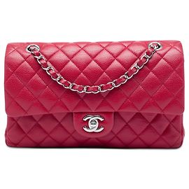 Chanel Red Medium Classic Caviar Double Flap Rouge