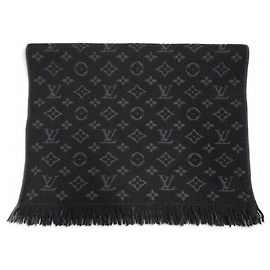 Klassischer Wollschal Louis Vuitton Schwarz