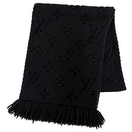 Stola Louis Vuitton in lana e seta nera Nero