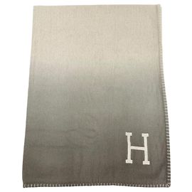 Hermès Hermes Yak Avalon H Logo Gradient Decke Braun Beige