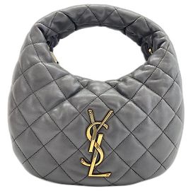 Yves Saint Laurent Icarino Handtasche aus grauem Lammleder Braun