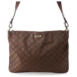 Borsa a tracolla Gucci in nylon marrone Marrone