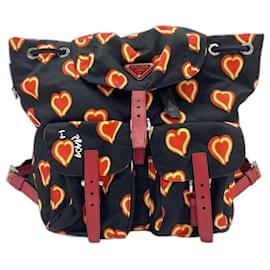 Prada Heart Backpack Black Nylon Black