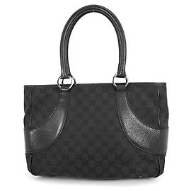 Borsa Tote Gucci in tela GG nera Nero