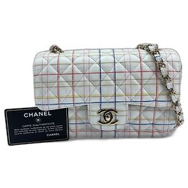 Borsa a tracolla Chanel Mini Flap 20 bianca Bianco