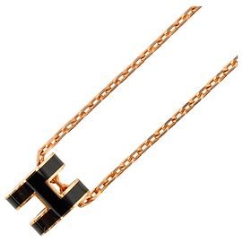 Hermès Collier Hermes Mini Pop H Noir Rose