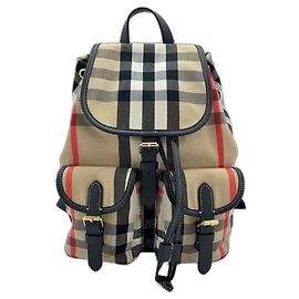 Burberry House Check Canvas Backpack in Beige Beige