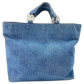 Chanel Denim Blue Tote Bag Blue