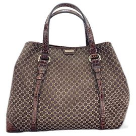 Céline Sac cabas en toile marron Celine Marron