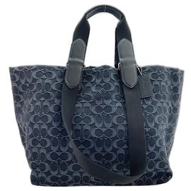 Bolsa Boston Small Tour Signature da Coach em denim preto Preto