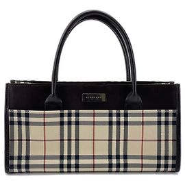 Burberry Nova Check Canvas Handbag Brown
