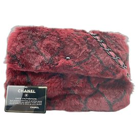 Bolsa de ombro Chanel de pele vermelha Vermelho