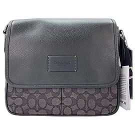 Bolsa Coach Sprint Map em couro preto Preto