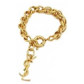 Saint Laurent Pulsera de cadena de cuerda Multicolor
