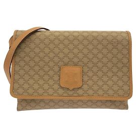 Céline CELINE Coated Canvas Shoulder Bag Brown Beige