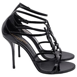 Saint Laurent Cassandra Heels in Black Patent Leather Black