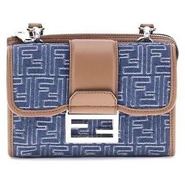 Fendi Double Jacquard Denim Baguette Bag Multiple colors