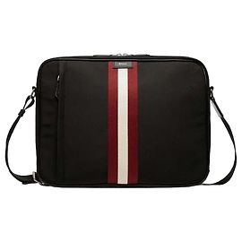 Mala Messenger Bally Code em Nylon Preto Preto