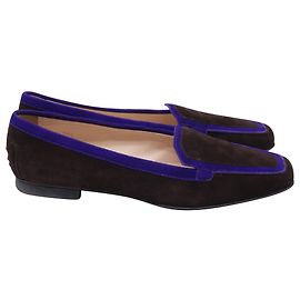 Mocassins à bout carré Tod's en daim marron Marron Rouge