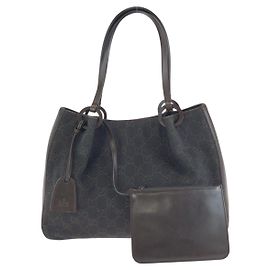 Gucci GG Canvas Leder Schultertasche Braun