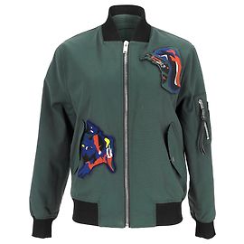 Proenza Schouler Patched Bomber Jacket in Olive Polyamide Green Olive green
