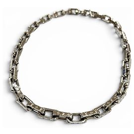 Louis Vuitton Monogram Necklace Silvery Metallic