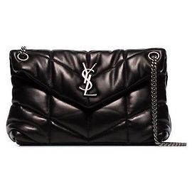 Saint Laurent Mini bolsa puffer acolchoada Preto