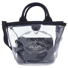Prada Canapa Tote Bag Black Black