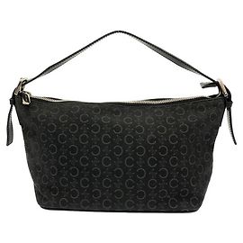 Borsa a tracolla in tela nera Céline Nero