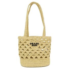Bolso de crochet Prada Castaño Beige