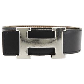 Hermès Hermes H Gürtel Kalbsleder Schwarz