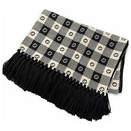 Cachecol de lã e algodão com Interlocking G Gucci Preto
