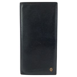 Cartera larga de cuero negro Cartier Pasha Negro