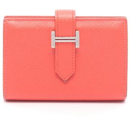 Hermès Hermes Bearn mini leather card case Red