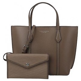 Petit sac cabas Tory Burch en cuir marron Marron