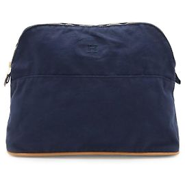 Hermès Hermes Bolide30 Canvas Pouch Blue