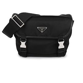 Prada Borsa a tracolla in pelle Saffiano e nylon Re Nero