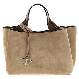 Tod's Mini sac cabas en daim avec logo Marron