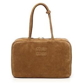 Sac Cabas Miu Miu à Nœud Vert Olive en Cuir Vert