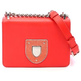 Dior DIORAMA Leather Shoulder Bag Red Red