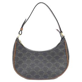 Céline Borsa a tracolla in pelle di vitello e tela Trionfecanvas Celine Ava Marrone