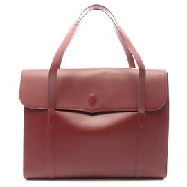 Cartier Must Line Leather Tote Bag Brown