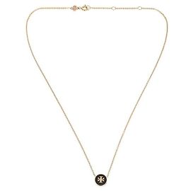 Tory Burch Collier avec pendentif en émail Noir