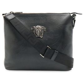Bolsa de ombro em couro Versace Preto